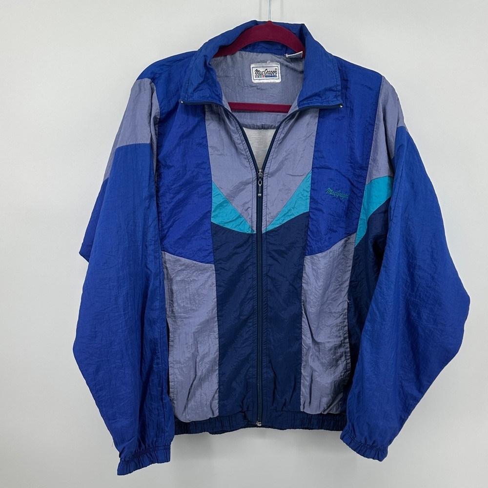 MacGregor VTG Y2K 90s Sportwear Streetwear Blue/Gray Windbreaker Jacket SzS